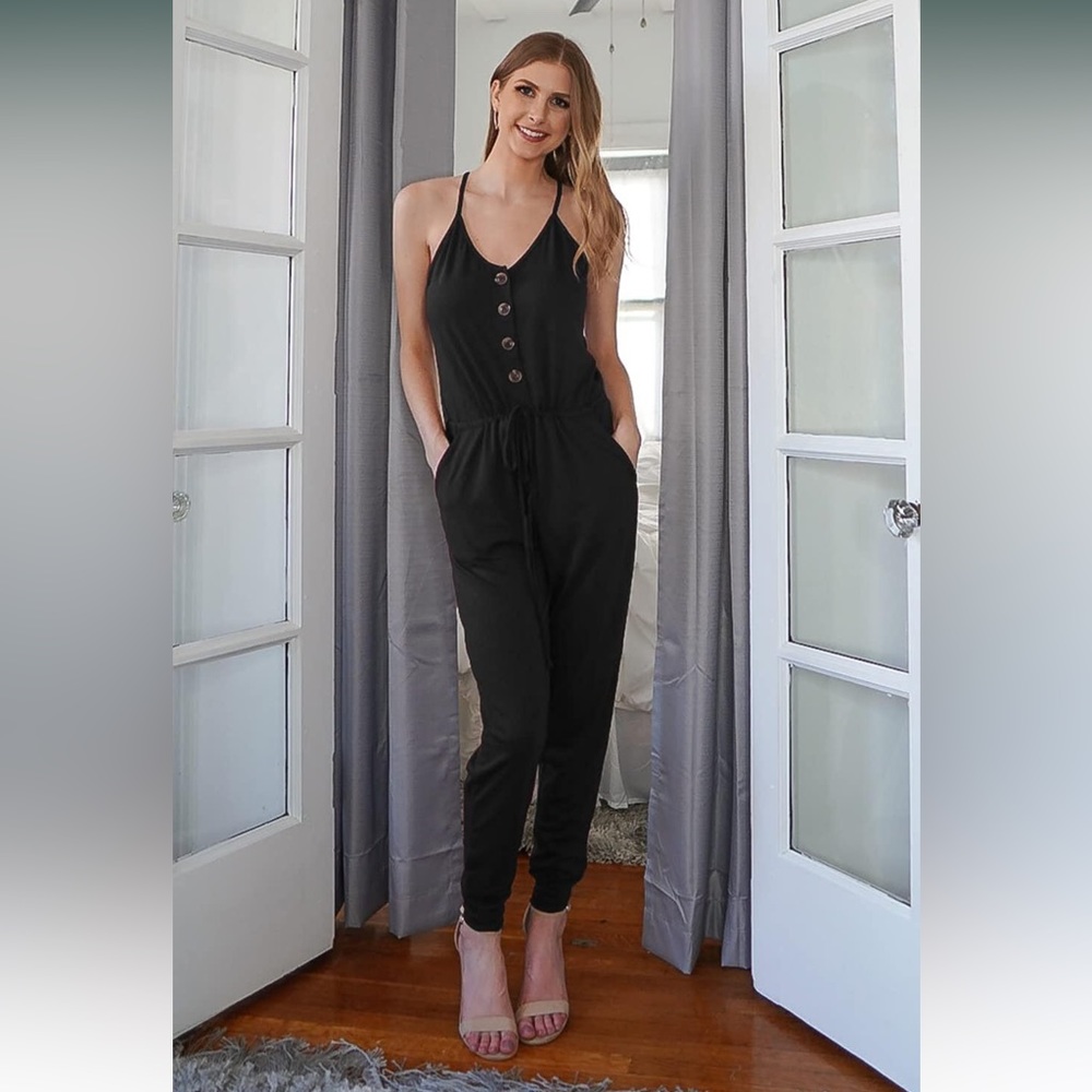 Casual Jumpsuit Romper With Pockets